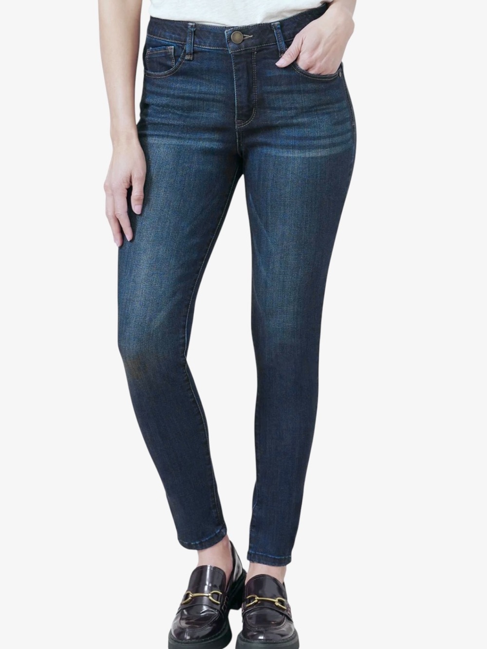 Democracy Luxe High Rise "Ab"solution Ankle Length Skinny Jeans 4 Tummy Control